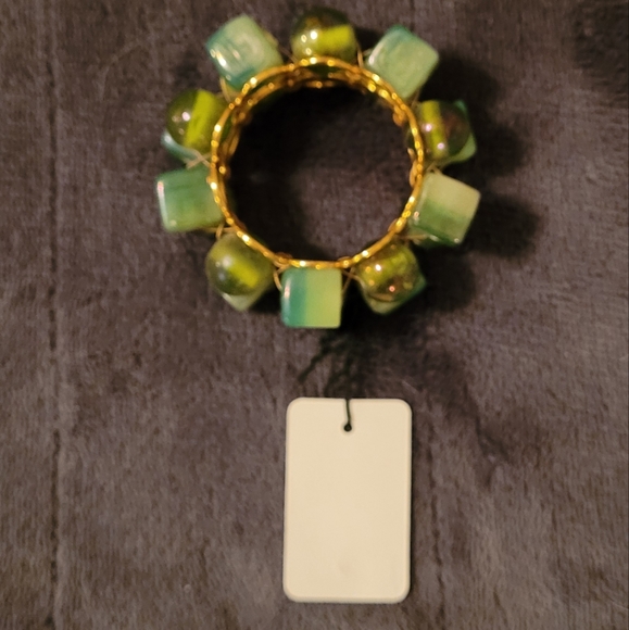 (Set of 5) NEW Pier 1 Teal Napkin Ring - Picture 1 of 2